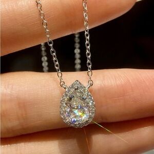 Certified 1ct. t.w. Moissanite Emerald cut necklace